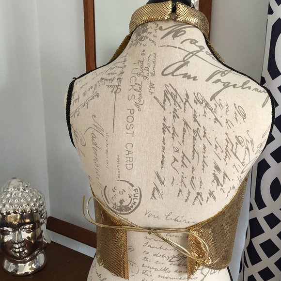 Whiting & Davis Women's Vintage Mesh Halter Top - Picture 2 of 5